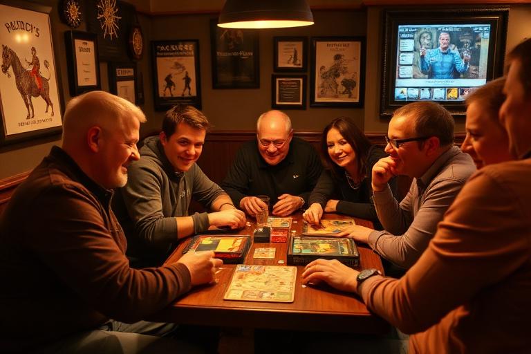 A board games and hobby meetup at a local venue
